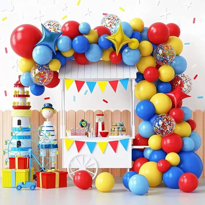 N°15 - Comme image - Kit d'arche de guirxiété de ballons de carnaval,  Ballon de jouet de feuille d'étoile, Ba - Cdiscount Maison
