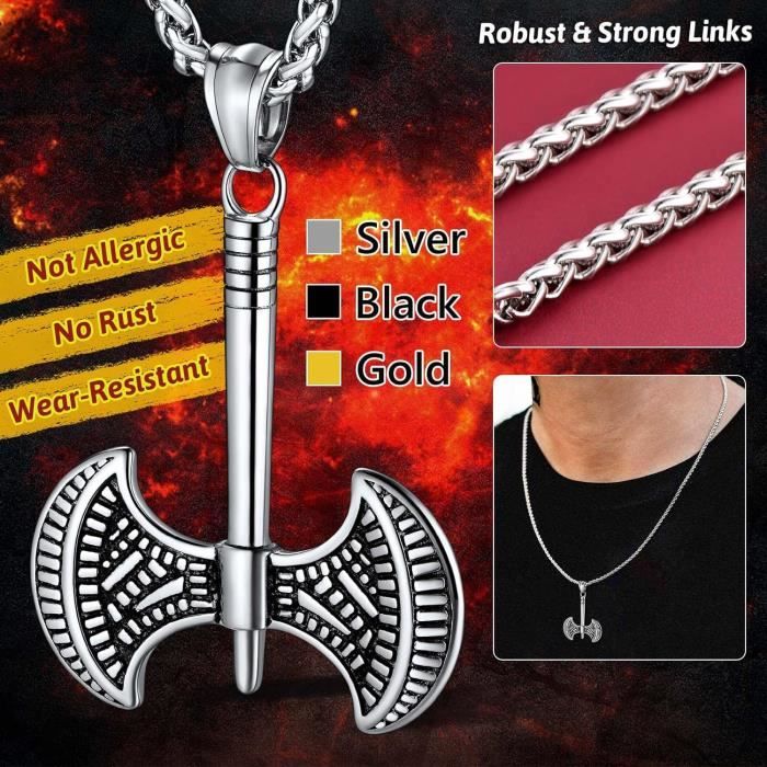 Collier Homme Pendentif Ancre Boussole Acier Inoxydable - Bijou Vintage Or Ou Argent