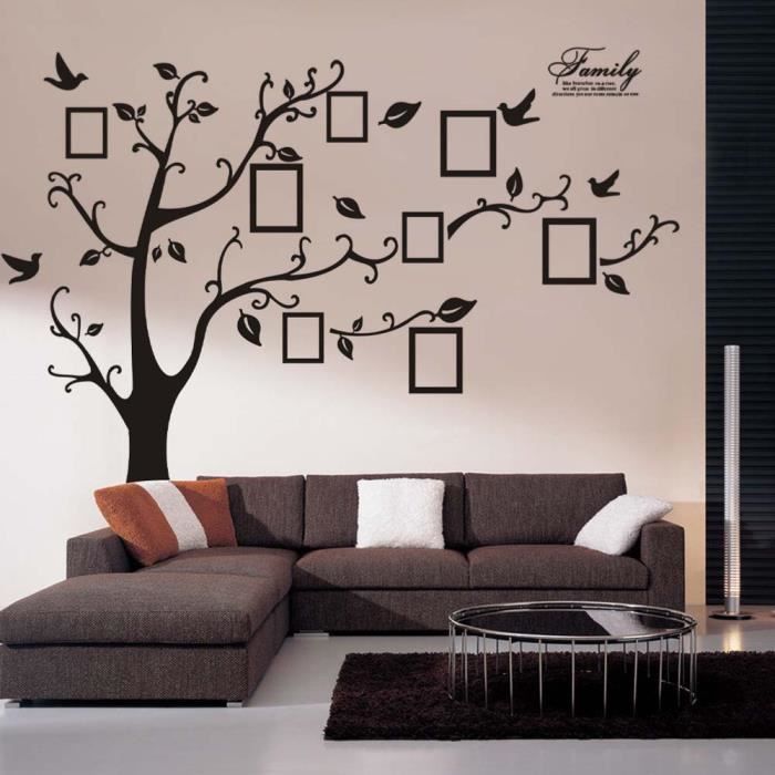 LXX50908201@ Autocollant mural 3D DIY photo arbre PVC Stickers muraux Mur  adhésif mureaux Art - Cdiscount Maison