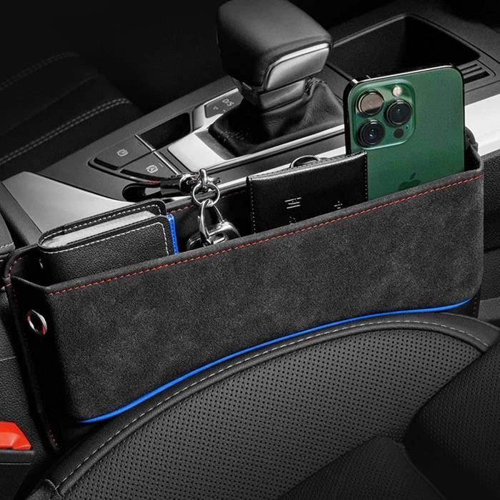 2x Rangement Vide-Poche Siège Auto - Organisateur Latéral Pour Voiture | Noir | Accessoire Auto Pratique