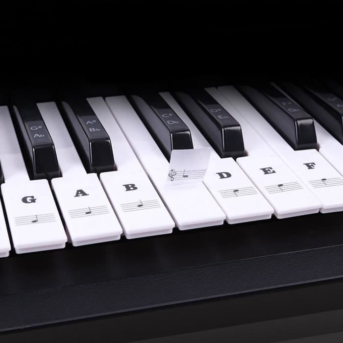 Snowtain Autocollants de Clavier Piano 88 Touches,Autocollants de  Piano,Étiquettes de notes amovibles pour clavier de piano,Autocollants pour  clavier