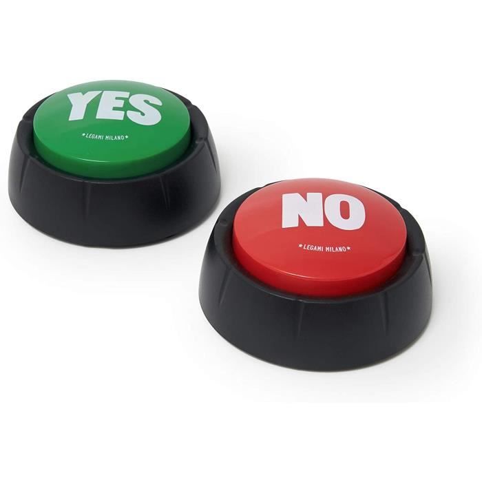 Veemoon Lot De 2 Boutons « Oui Non » 3 5 Pouces Buzzers De Réponse Bouton D'Effet Sonore Amusant pour Les Fêtes Les Anniversaires (sans Batterie