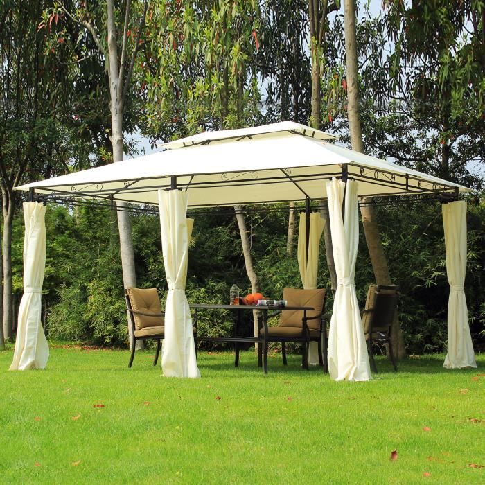 Tonnelle Barnum Style Moderne - Pavillon de Jardin - Tente de réception -  avec parois et toit double 3x3 m Anthracite Chic-580944
