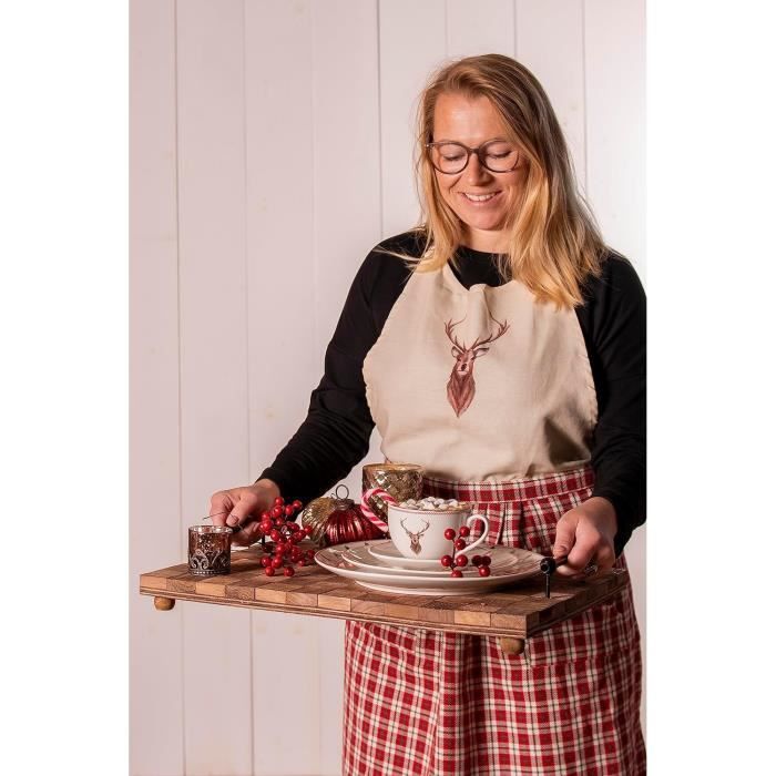 Tablier De Cuisine Adulte Catherine Lansfield – Motif Père Noël Bleu Marine – 70x80 Cm – Coton Lavable – Fabriqué éthique