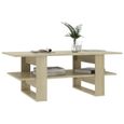&PRO464856 Table basse Table d'appoint pour la Maison Chêne sonoma 110x55x42 cm Aggloméré Contemporain Décor-2