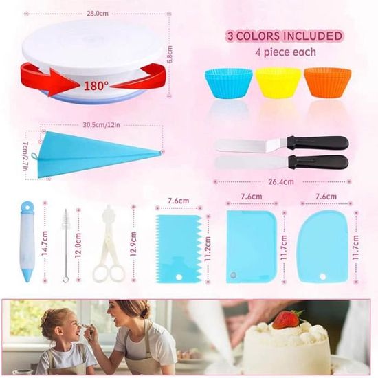 Plateau Tournant De Gâteau, Douille Patisserie Kit Professionnel, Moule