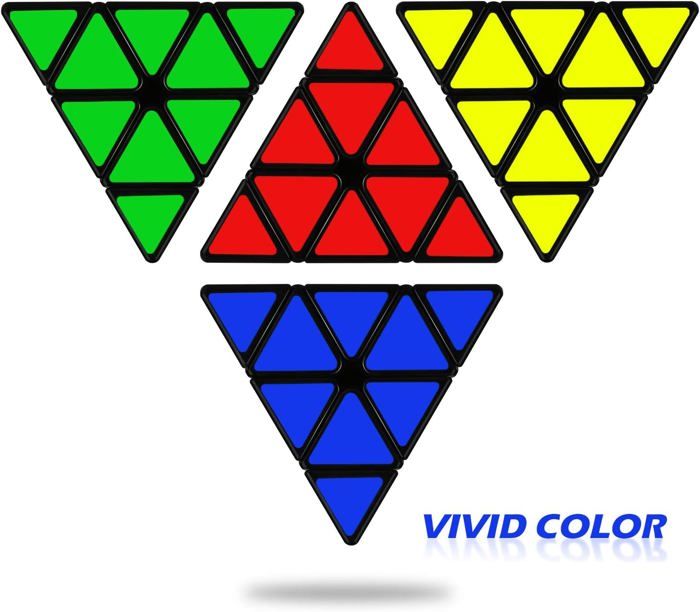Cooja Pyraminx Cube – Puzzle Triangle 3x3 Autocollant – Dès 3 Ans