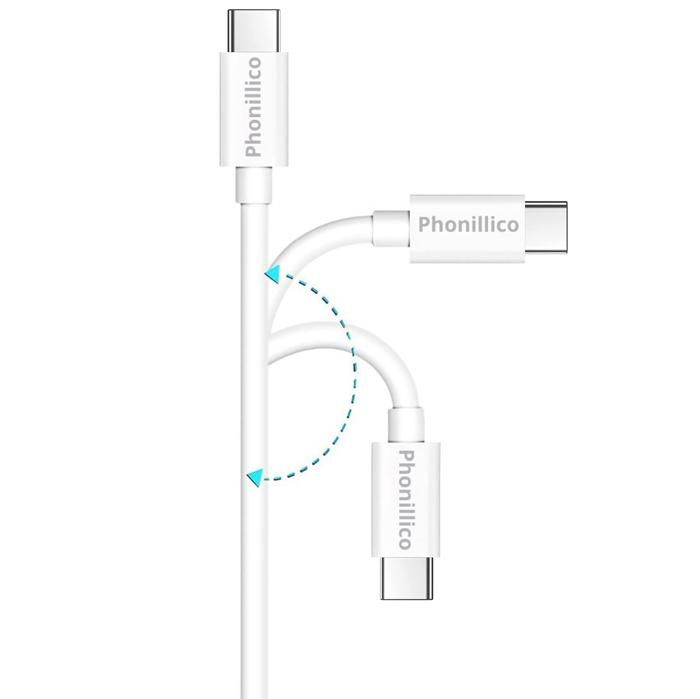 Phonillico - Lot De 2 Câbles Micro USB 1m - Nylon Tressé Argent/blanc - Pour Huawei Honor (10 Lite, 8X, 7...)