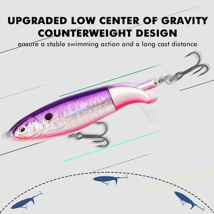 Leurre De Pêche Whopper Plopper 11cm - Appât Artificiel Topwater Flottant Réaliste Pour Carnassiers Eau Douce Et Mer