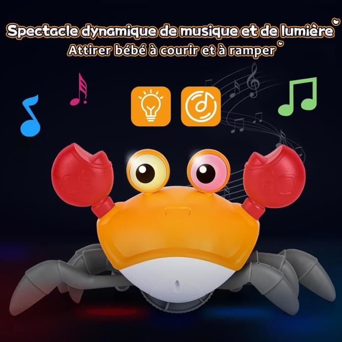 Jouet Crabe Qui Marche - Crabe Qui Marche Bebe - Musical - Lumières LED - Développement moteur - Jeux - Jouets