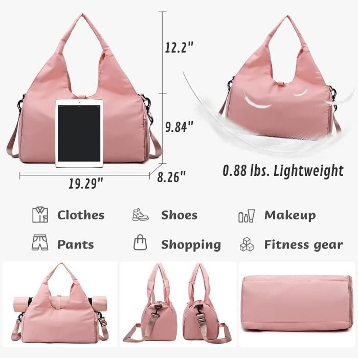 Sac Yoga Sac En Toile Pour Tapis De Yoga - Grande Capacité, 2 Tapis + 2 Serviettes, Poche à Zip, Sangle Confort Transport Tapis