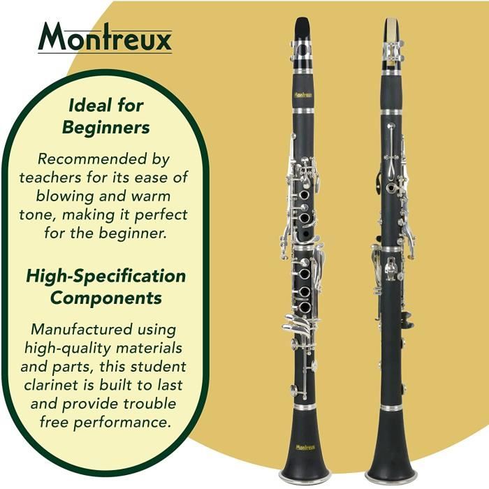 Montreux Clarinette Sib Etudiante pour Debutant avec Etui de Protection  Leger, Bec et Anche - Achat / Vente clarinette Montreux Clarinette Sib 