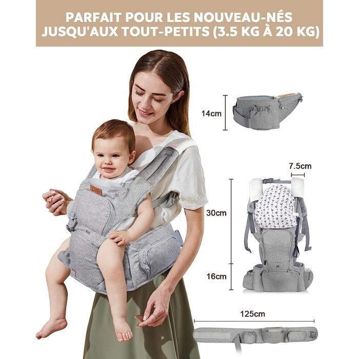 Porte-bébé Multifonctionnel INSFITY - Bleu - 0-48 Mois - Max 20KG