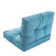 PillowPrim, Coussin de Chaise, pour Fauteuil en Rattan, Extérieur, de Palette, de Siège, Meubles en Rattan, Bleu, 50 x 50 cm-3
