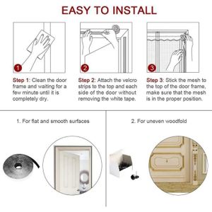 Moustiquaire Porte Fenetre 230 X 255 Cm Magnétique Rideau