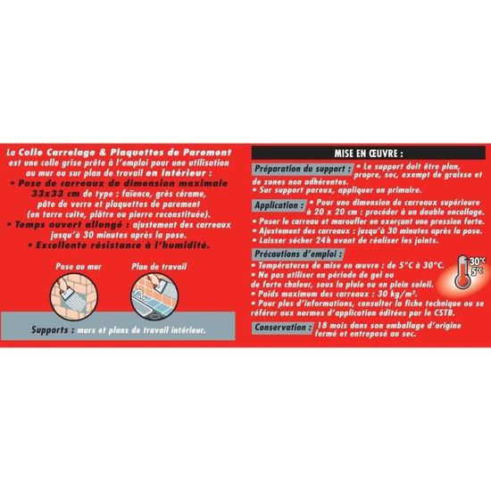 Sader Seau Colle Carrelage Et Plaquettes De Parement Pate 1 5kg