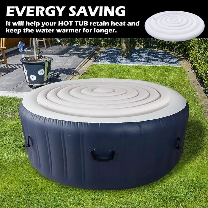 Couverture Gonflable Pour Spa Rond 160 Cm - En PVC, Isolation Thermique - Pour Spa Extérieur, Maintien De La Chaleur Et Protection
