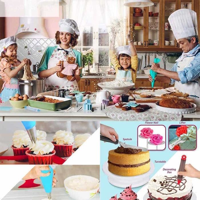 Kit Pâtisserie Complet 307 Pièces - Plateau Tournant, Douilles, Poches Et Accessoires