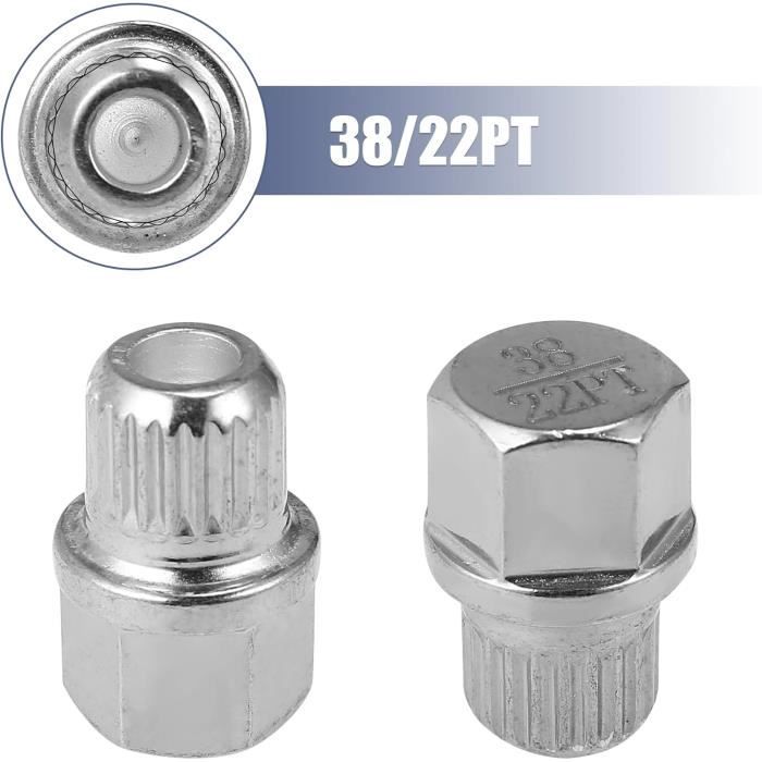 38-22Pt Hollow Clé Démontage Écrou Antivol De Roue Voiture Verrouillage ...