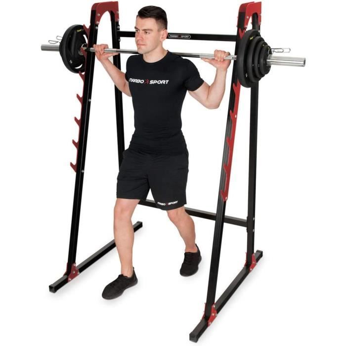 Support D’haltères Réglable Marbo Sport – Hauteur 87-145 Cm, Capacité 250 Kg, 7 Niveaux, Pieds Stables, Certifié, Made In EU