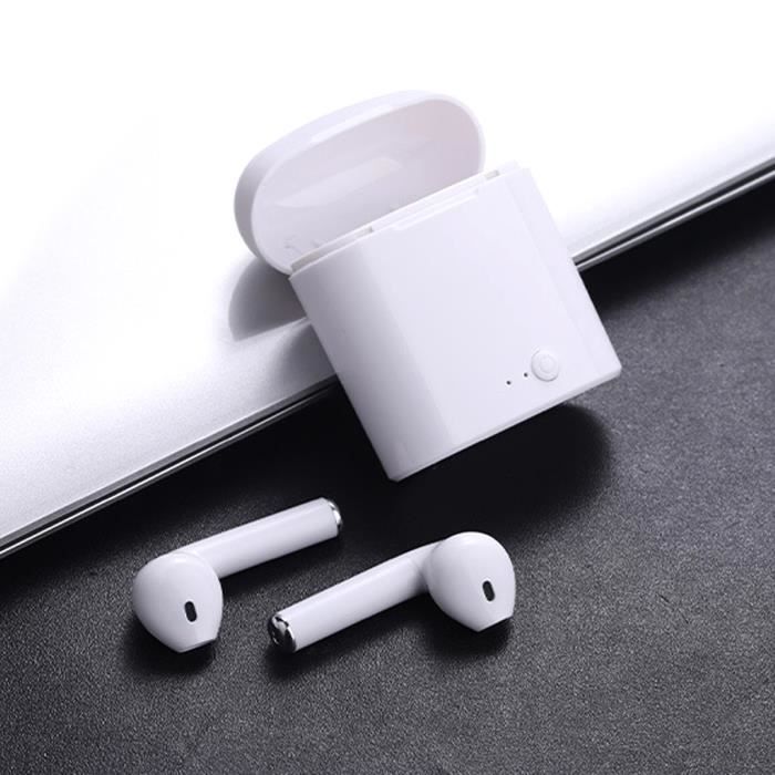 Ecouteurs Bluetooth Anneau avec Telecommande pour Smartphone Sans Fil  Bouton Son Kit Main Libre INTRA-AURICULAIRE Universel (BLANC) - Shot Case