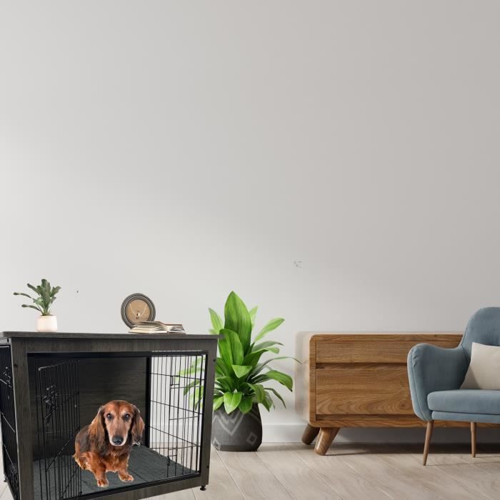 MaxxPet Cage pour chien en bois – 69x51x60 cm – Banc pour chien
