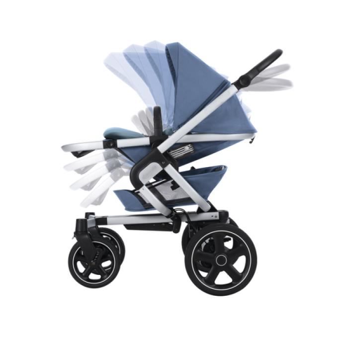 MAXI COSI Poussette Nova 4 roues Tout terrain Ultra confortable Des la naissance jusqu a 3 5 ans jusqu a 15 kg Frequency Blue Cdiscount Puericulture Eveil bebe