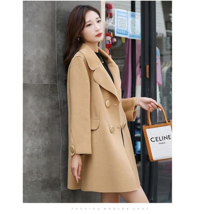 Manteau Femme mi long Garder au chaud Mode Nouvelle arrivee Haut qualite Noir HN Noir Cdiscount Pret a Porter