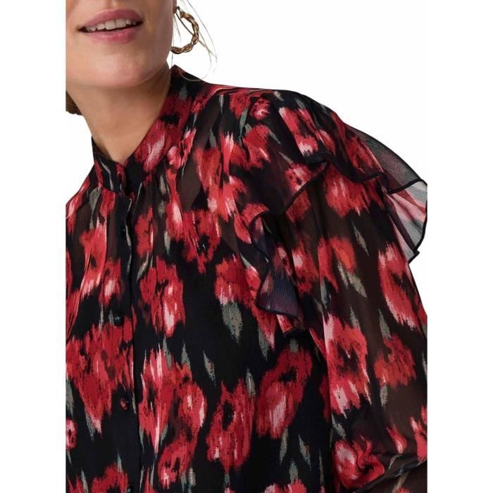Blouse Only Marise Printed Floral pour Femme Rouge Cdiscount Pret a Porter