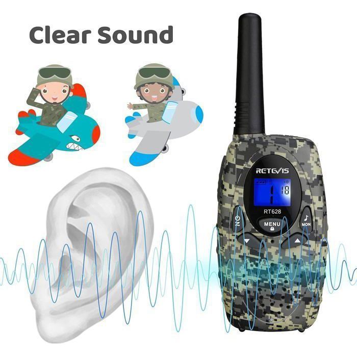 Talkie-walkie Enfants 8 Canaux Aikmi – 3 Km De Portée, LCD, Lampe, VOX – Cadeau Anniversaire 5-12 Ans Garçon Et Fille