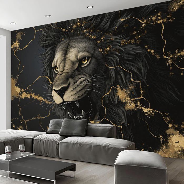Papier Peint Panoramique Marbre Fissures Poster Soie Geant Mural 3D ...