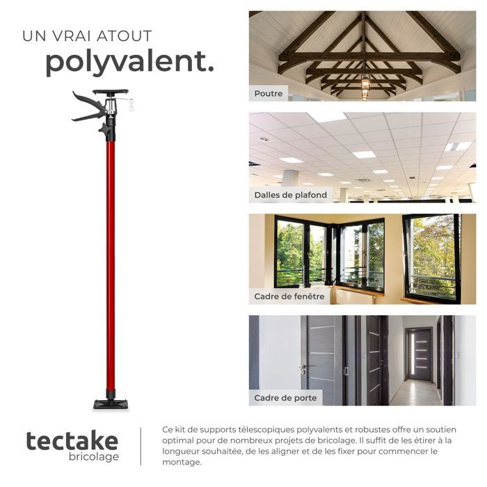 Support Télescopique Pour Plafond En Plaque De Plâtre - 115 à 290 Cm - GEPCO