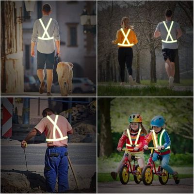Gilet De Cyclisme Haute Visibilité, Gilet De Sécurité Réfléchissant Clignotant LED Rechargeable