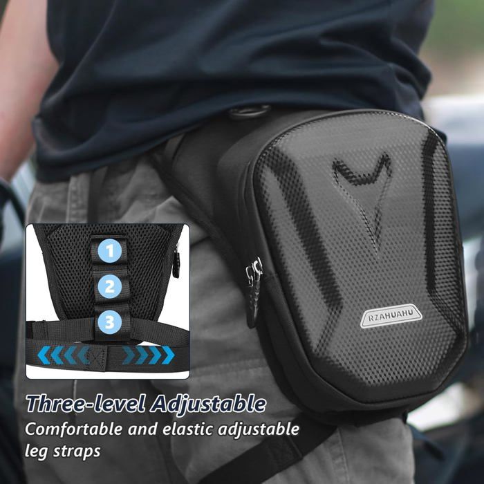 Pochette Cuir Jambe Moto - Sac Banane Pour Motard, Dimensions 23x15x4 Cm, Neuve