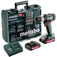 Perceuse à percussion METABO 2 batteries 18V 2.0Ah, chargeur avec set d'accessoires - 602317870-0