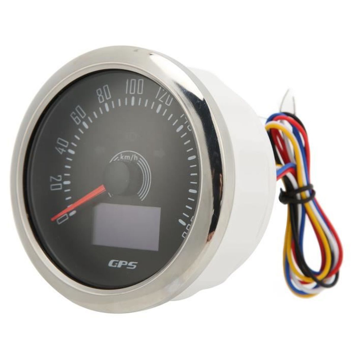 Compteur Kilométrique GPS, 85 Mm 160 Km/h Compteur De Vitesse GPS 0-8000 Tr/min Jauge De Tachymètre LCD Rétro-éclairage Rouge Pour Voiture Bateau Yacht RV Camion Compteur RPM Jauge((Blanc CX8202