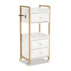 M MCombo Chariot de Service avec roulettes & 3 tiroirs, Chariot de Coiffure Chariot Blanc 0022