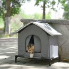 Niche Pour Chat - GOGOLOVING - Extérieur Hiver - L - Surélevée, Isolante, Imperméable, Facile À Nettoyer Pour Chats Errants