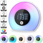 BRAND Radio Réveil Matin avec Effets Lumineux - Marque - Modèle - 3 Sons Naturels - 5 Lumières Colorées