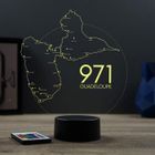 JNB-MAKER Lampe 3D - 971 île de la Guadeloupe – Avec Télécommande 16 Couleurs + 4 Modes automatiques – Fabriqué en France