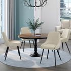 IDMARKET Lot de 4 chaises THALYA en velours beige avec accoudoirs