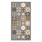 Tapis Vinyle Panorama Carreaux Ciments Orange 160x230 cm - Tapis pour Cuisine, Bureau et Salon en PVC