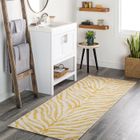 LIVABLISS Tapis de Couloir à Poils Courts Doux Zébré Bohème CYBELE 80x220cm Jaune/Beige