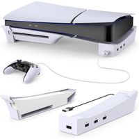 Support Horizontal pour Nouvelle Console PS5 Slim avec Hub USB 4 Ports, Base Support pour Playstation 5 Slim Disc & Digital Edition