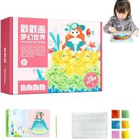 Frénésie d'art en Tissu pour Enfants, Jouets de Bricolage Poke Art, kit d'artisanat en Papier Enfants de 3 à 8 Ans, kit de Princesse