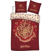 Harry Potter Parure de lit 100% Coton - Housse de Couette Réversible 140x200 cm + Taie d'oreiller 65x65 cm