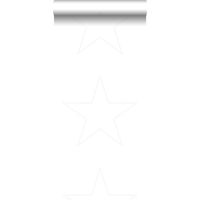 Origin Wallcoverings papier peint grande étoile blanc mat et gris argent brillant - 53 cm x 10,05 m - 395135