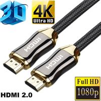 Câble HDMI 4K 2M - Câble hdmi 2.0 professionnel en Nylon Tressé ultra HD 2160p 4K 3D Full HD