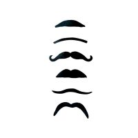 Lot de 6 moustaches adulte - PTIT CLOWN - Accessoire déguisement - Noir - Pour soirée Movember ou déguisements
