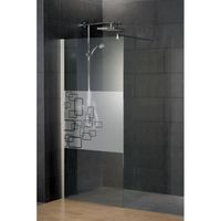 Paroi de douche fixe à l'italienne 120x190 cm, anticalcaire, Walk In Style 2.0, verre décor Softcube, Schulte
